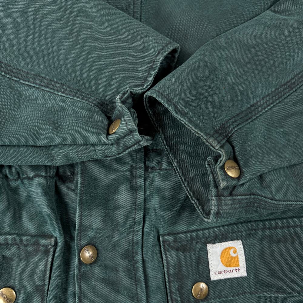 Vintage Carhartt Field Hunting Jacket Green USA Made Mens XL Bush Cape CW043 - Picture 4 of 13